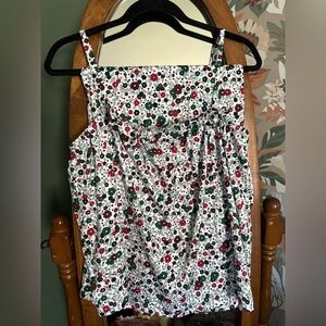 LAKE Feminine Shabby Chic Floral Smocked Tank and Pants Pajama Set NWT